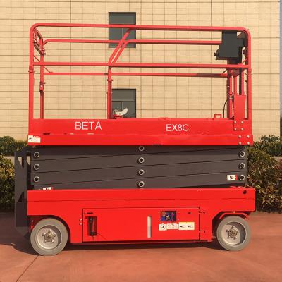 China Hotels EX8c 8m Electric Self Propelled Mobile Scissor Lift 2 Man for sale