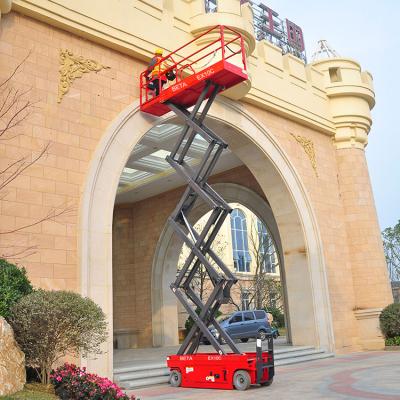 China Hotels EX10c10m Small Electric Self Propelled Scissor Lift Manufacturer 230kg for sale