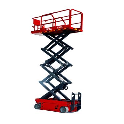 China Hotels EX8N 7.8m 230kg Mini Scissor Lift Electric Self Propelled Table for sale