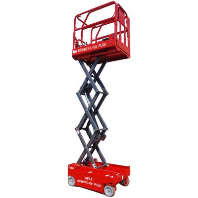 China Hotels EX5 MINI Plus 5.4m Mobile Dump Trailer Electric Self Propelled Scissor Lift Platform Lift Wheels 240kg for sale