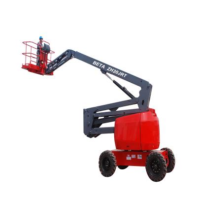 China ZH20JRT 230kg Self Propelled Hotels Diesel Articulating Trailer Mounted Boom Lift Articulated Work Platform 22m 20m for sale