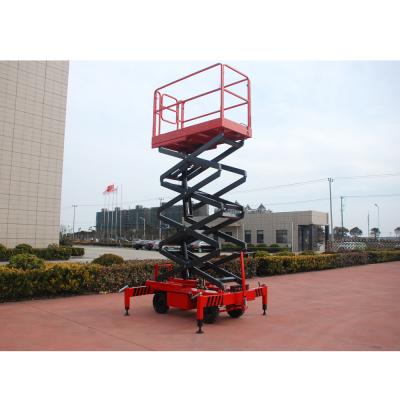 China Hotels Mobile EX-M8S 8m Mini Lightweight Electric Mezzanine Scissor Lift in Pakistan 450kg for sale