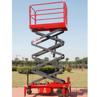 China Hotels EX-A14H 14m Mobile Electric Scissor Platform Lift 24V DC Made In China for sale