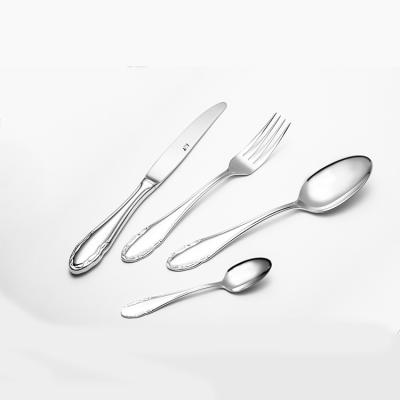 China Sustainable Luxury Silverware Knife Fork Spoon Set Wedding Stainless Steel Cutlery Set for sale