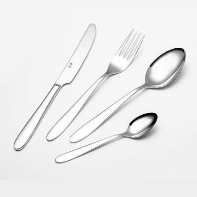 China Sustainable Kitchen Cutlery Hotel Flatware Deep Handle Stainless Steel Cutlery Silverware Set for sale