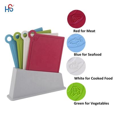 China 2021 Viable As Seen On TV New Design Colored Index Cutting Cutting Board Blocks Set HS-15 High Quality Colorful Coded Cutting Board Set for sale