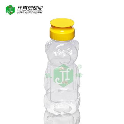 China 500g 12 16oz Packaging Labels Customized Honey Jar Squeeze Plastic Bear Bottle Cute Empty Honey Teddy Container Sauce for sale