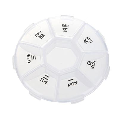 China Classic 7 Grids Medicine Organizer Transparent Weekly Pill Case For Home Travel Pill Box for sale