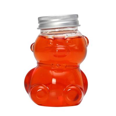 China Innovative Beverage Takeaway Kids Small Mini Bear Shape 100ml Cute Animal Baverage Bubble Juice Packaging Bottles for sale