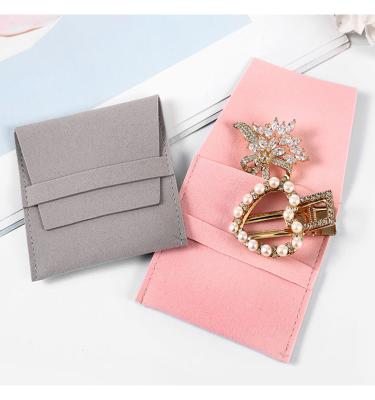 China Soft Suede Microfiber Jewelry Pouch Ring Storage Bag Envelope Flap Velvet Bracelet Necklace Earring Bag QY1175 for sale