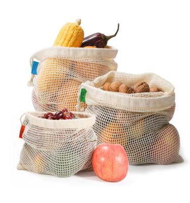 China Custom Reusable Soft-loop Product Bag Organic Cotton Mesh Grocery Bag for Shopping, Storage, Vegetables, Fruits, Snacks, Toys for sale