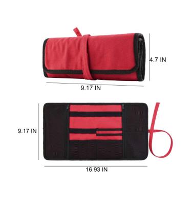 China New Fashion Mini Canvas Electronic Accessories Earphone Multi Function Storage Bag Cable Rolling Organizer Bag for sale