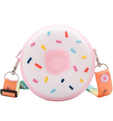 China New Style Children Silicone Donut Cross Body Bag Waterproof Cute Coin Bag For Girls for sale