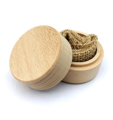 China Custom Wooden Round Shape Ring Bearer Box Jewelry Packaging Box Wooden Wedding Ring Box for sale