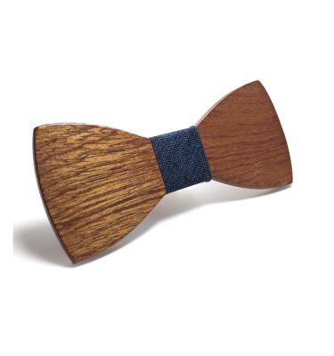 China Wood bow tie wood wholesale classic handmade men's bow tie creative solid wood wedding for sale