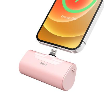 China Wireless Charging Dispenser Accepted Pink Plug and iWALK Special Design Portable Mini Power Banks Wireless Charger Lovely Charging 4500mAh for sale