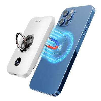 China Fast Charging Support iWALK PowerGrip Powerbank Widely Used Radio Charging Ring Holder Strong Magnetic Portable Power Bank 6000mAh for sale