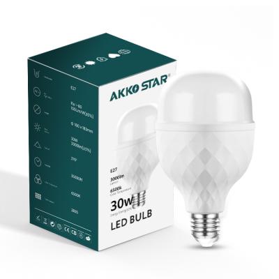 China Indoor& Outdoor& warehouse& supermarket AKKOSTAR 180-240V T shape 15W 20W 30W 40W 50W B22 E27 led light led bulb light led bulb light for sale