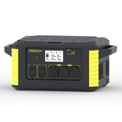 China Support Manufacturer Super Emergency Mobile Camping Battery 2000w Power Station Fast Rechargeable Portable Solar Generator 2000w for sale