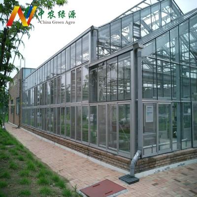 China Green House Metal High Strength Commercial Glass Frame for sale