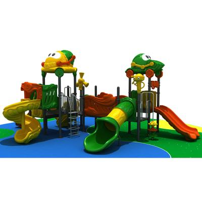 China Large Outdoor Commercial Fun Baby Safety Slide With Climb Deck Playground HF-009032 for sale