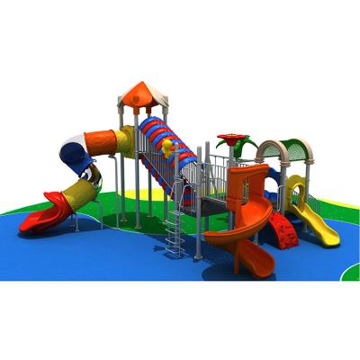 China Outdoor Kids Playing Equipment Outdoor Playground Plastic Slides On Sale HF-011031 for sale