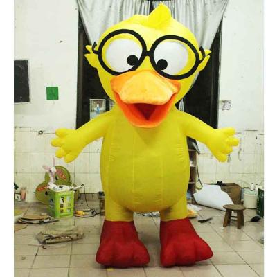 China Party Fun CE Adults Inflatable Yellow Duck Mascot Animal Costumes For Sale for sale