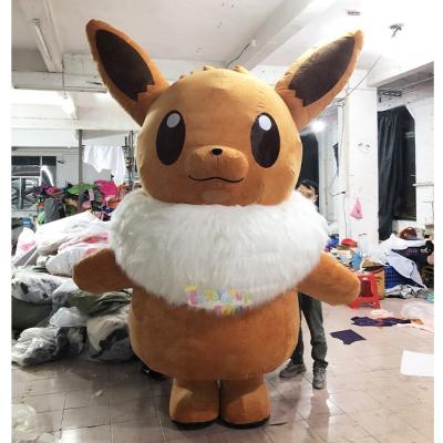 China CE High Quality 2m/2.6m Inflatable Plush Eevee Walking Animal Mascot Costume Party Costume On Sale for sale