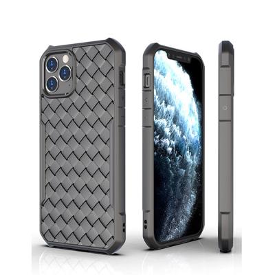 China Most Selling Braided Woven Cooling Design Shockproof Bumper Braided Woven TPU Full Protective Mobile Phone Case Cover For iPhone 12 Pro Max for sale