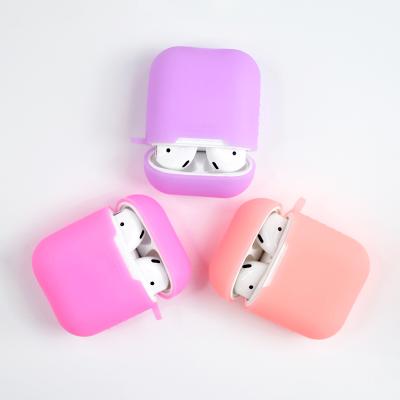 China Lovely Earphone Case Luxury Neon Light Silicone Case Earphone Protective Cover Wireless Headphone Glow in Dark Storage Box for Airpods 1 Case 2 for sale