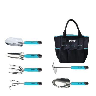 China Customized Eco-friendly Designed Stainless Steel Indoor Garden Tool Bag Set Trowel Fork for sale