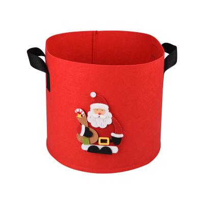 China Vegetables Wholesale 5 7 10 15 25 30 Red Christmas Felt 100 Per Gallon Bulk To Grow Bags Thickened Cloth Pots With Handle for sale