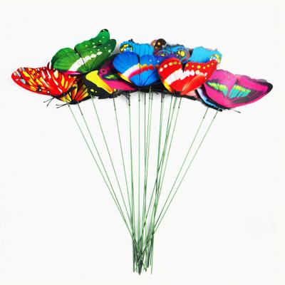 China Durable Outdoor Plastic 3D Simulation Butterfly Yard Plant Lawn Decor Garden Stakes Decoration Tool for sale