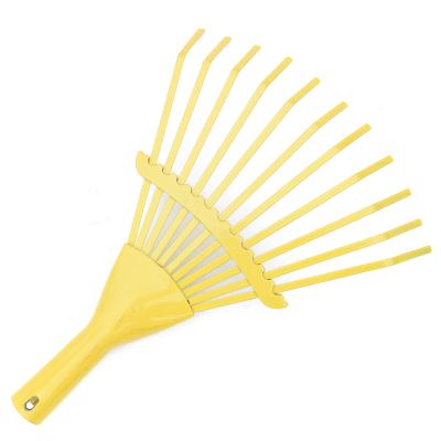 China Wholesale Gardening Hay Rake Head Garden Rake Hand Leaf Tool Lightweight Carbon Steel for sale