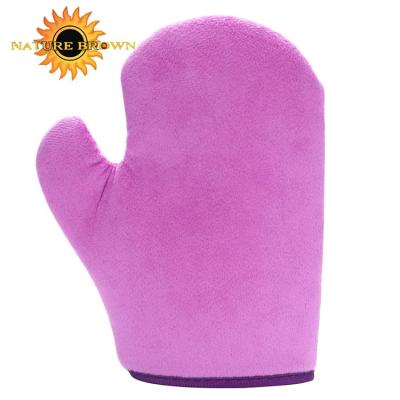 China Wholesale Velvet Double Sided Self Use Soft Tanning Glove Fashion Tanning Gloves for sale