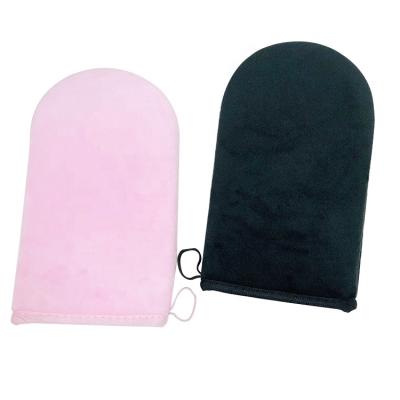 China Skin Care Netting Fashion Bake 100% Velvet Tanning Glove Double Sided Tanning Glove for sale