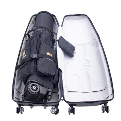 China Durable Hardshell ABS Hardshell Travel Golf Bag Travel Bag Hard Case Golf Bag With Wheels for sale