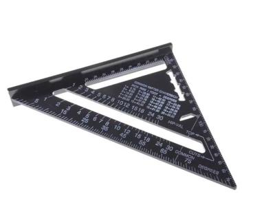 China For setting measurement: factory made black aluminum square decoration, metric and british alloy square ruler for school ruler se, woodworking decoration for sale