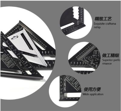 China To set measurement: Metric and British scale triangle decoration aluminum ruler 7 inch wide base thickened 45 degree angle square zu verkaufen