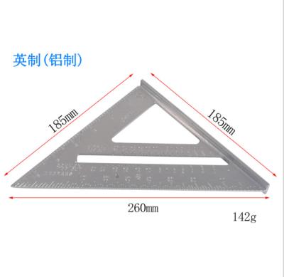 China For setting measurement: multi functional thickened square black aluminum decoration angle set triangle metric and english right angle ruler zu verkaufen