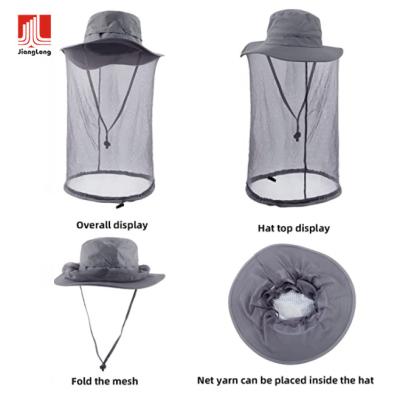 China Sun Protect Sun Hat Bucket Hat With Net Mesh Mosquito Hat Net For Outdoor Fishing Hiking Bucket Gardening Men Women Hat for sale