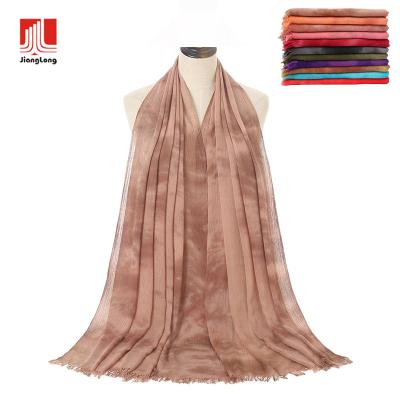 China 2022 soft smooth feeling fashion tie dye printing muslim wholesale turkish hijab women malaysia scarf chiffon hijab scarf for sale