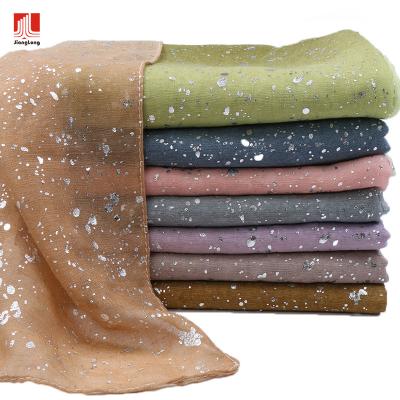 China 2022 Fashion Feeling Malaysia Foil Color Women Cotton Turkish Scarf Wholesale Shiny Pure Smooth Soft Hijab Muslim Hijab for sale