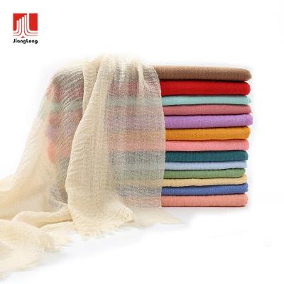 China 2022 Fashion Malaysia Color Fashion Feeling Soft Pure Muslim Women Headscarf Wholesale Rayon Pleated Hijab Scarf Pleat Cotton Turkish Hijab for sale