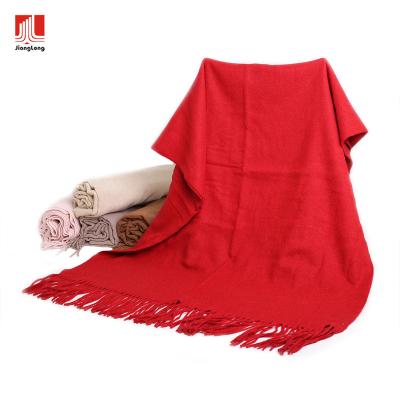 China Wholesale fashion soft/cozy solid wool blend swept warm cozy winter wrap women pashmina shawl scarf for sale