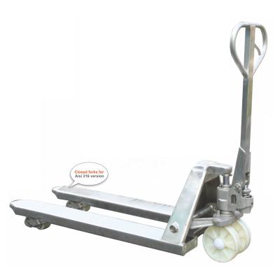 China Hotels 2.5T Stainless Steel Hydraulic Pallet Truck ACS Manual Hand Pallet Truck for sale