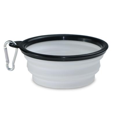 China Dropshipping Viable Portable Food Water Dog Bowl Plastic Collapsible Pet Bowl With Hook for sale