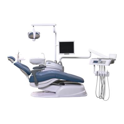 China Full Computer LCD Touch System Detachable Stainless Steel Tray Luxury Dental Chair Parts Dentist Chair for sale