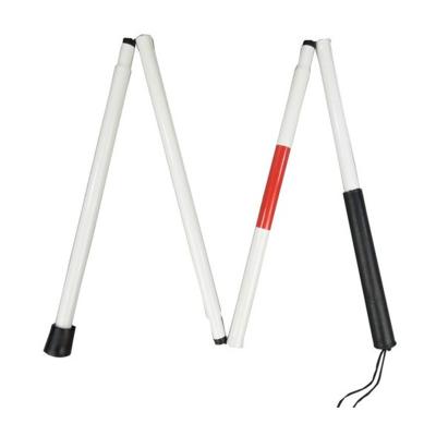 China Portable 124cm 4 Folding Lightweight Retractable Aluminum Alloy Folding Blind Cane Blind Walking Stick for sale