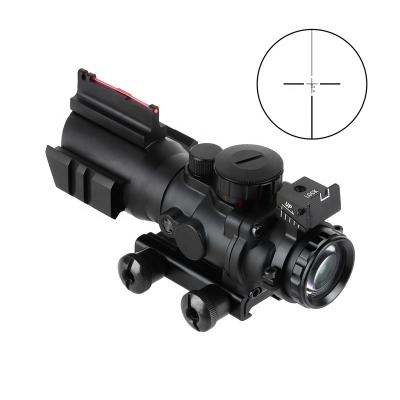 China Airsoft 4X32 Air Rifle Tactical Scope Reticle Fiber Optics Riflescope Sealed Red Green Blue Illuminated Tri Scope Hunting Dual Rails for sale